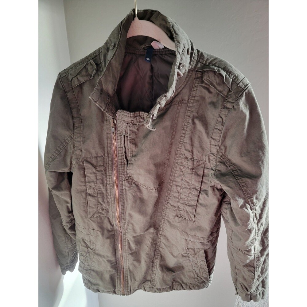 H&M Divided Women’s Utility Jacket Green Military Zip Up Coat Small